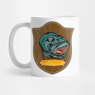 Mounted Largemouth Bass on Shield Mug